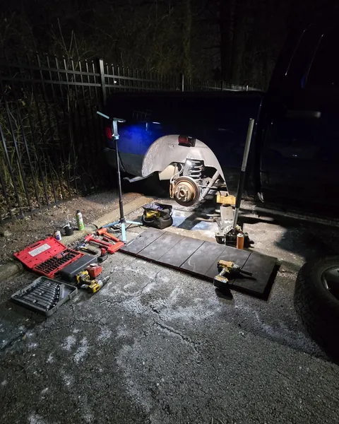 Working after dark under work lights